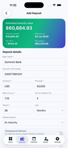 Fixed Deposit Tracker Screenshot 2 of 9