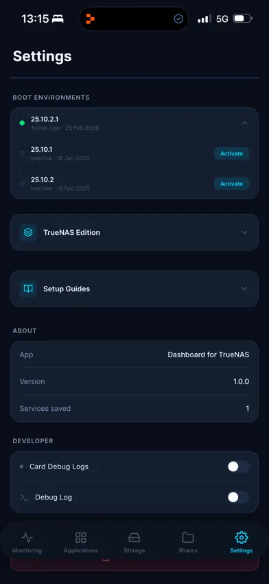 Dashboard for TrueNAS screenshot 3