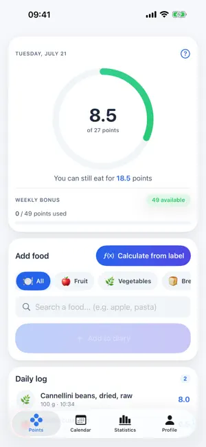 Quanto Basta - Points diary screenshot 1