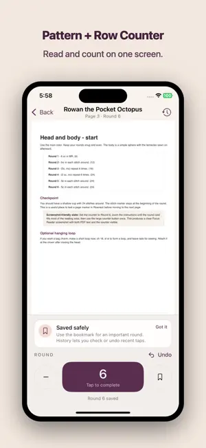 Rownest: Crochet Row Counter screenshot 1