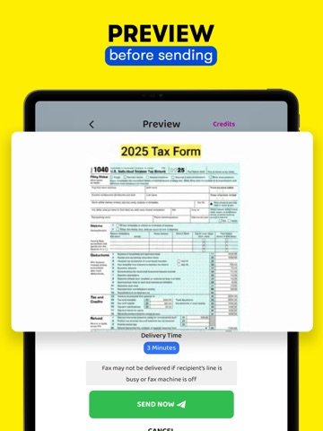 FAX from iPhone: Send Document iPad screenshot