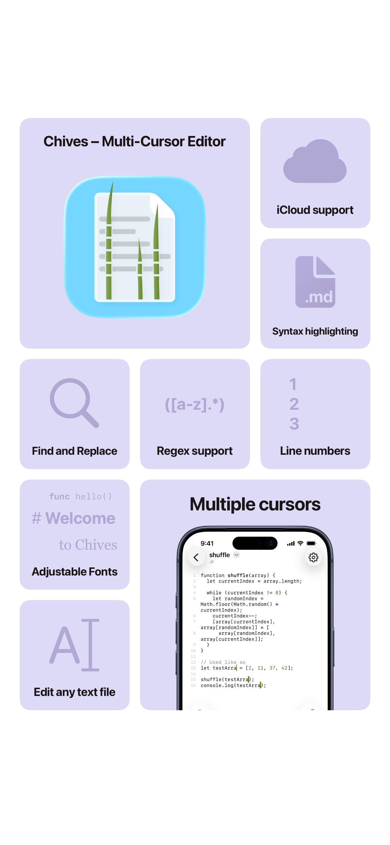 Screenshot 2 of Chives – Multi-Cursor Editor