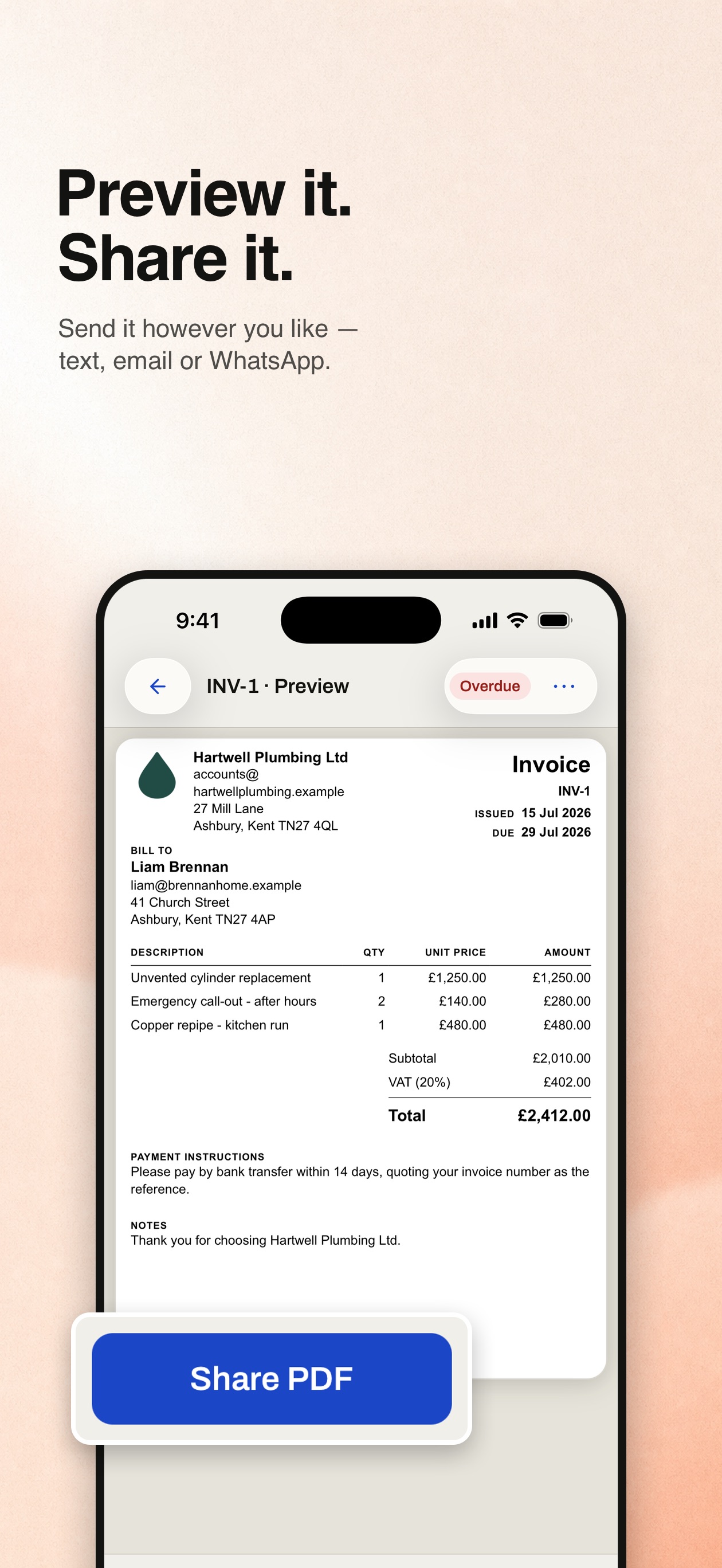 Screenshot 3 of Invoice Maker: Estimates App