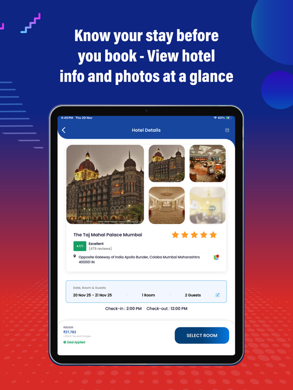 AkbarTravels: Flights & Hotels iPad screenshot 6 - Travel app