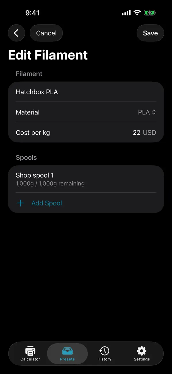 Screenshot #3 pour Sundee 3D Print Cost