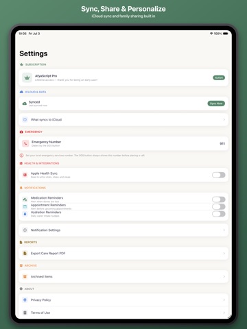AfyaScript iPad screenshot