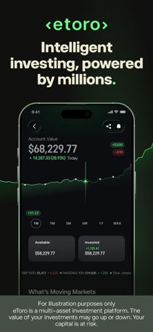 etoro: Trade & Invest iPhone screenshot 1