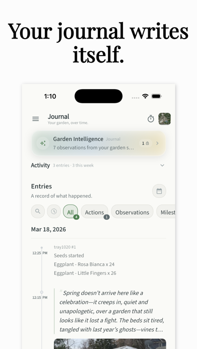 Pocket Gardener - Journal screenshot