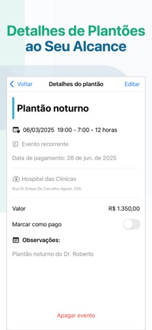 Plantãozinho iPhone screenshot 4
