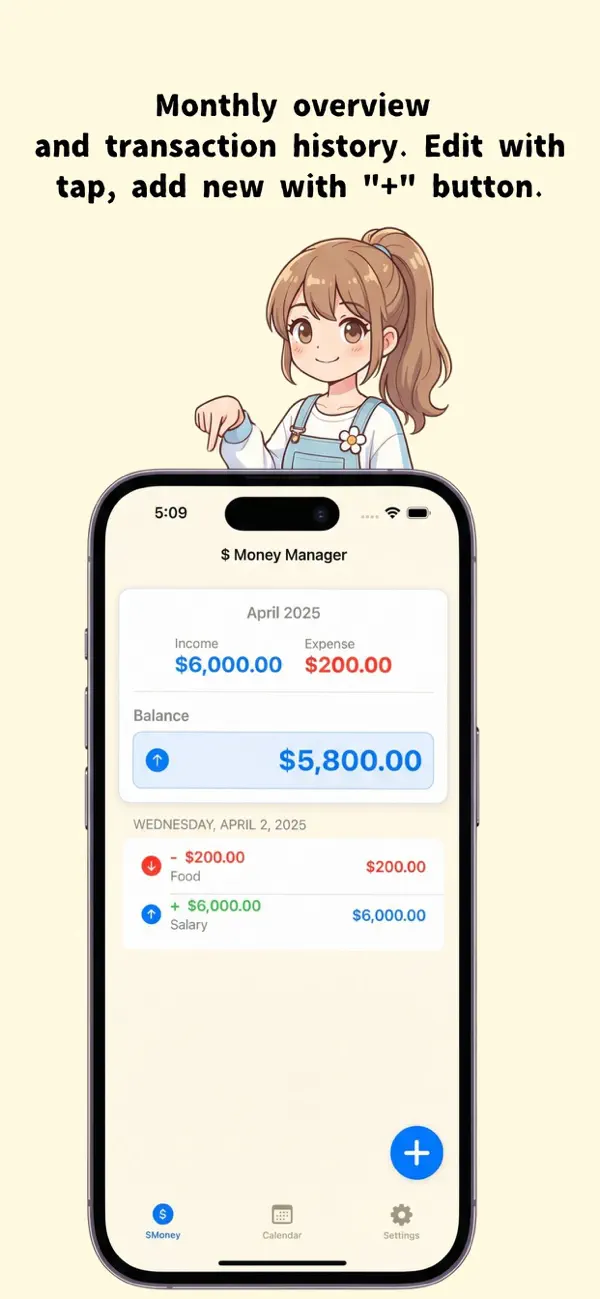 Screenshot #1 pour Kozukai - Simple Money Tracker