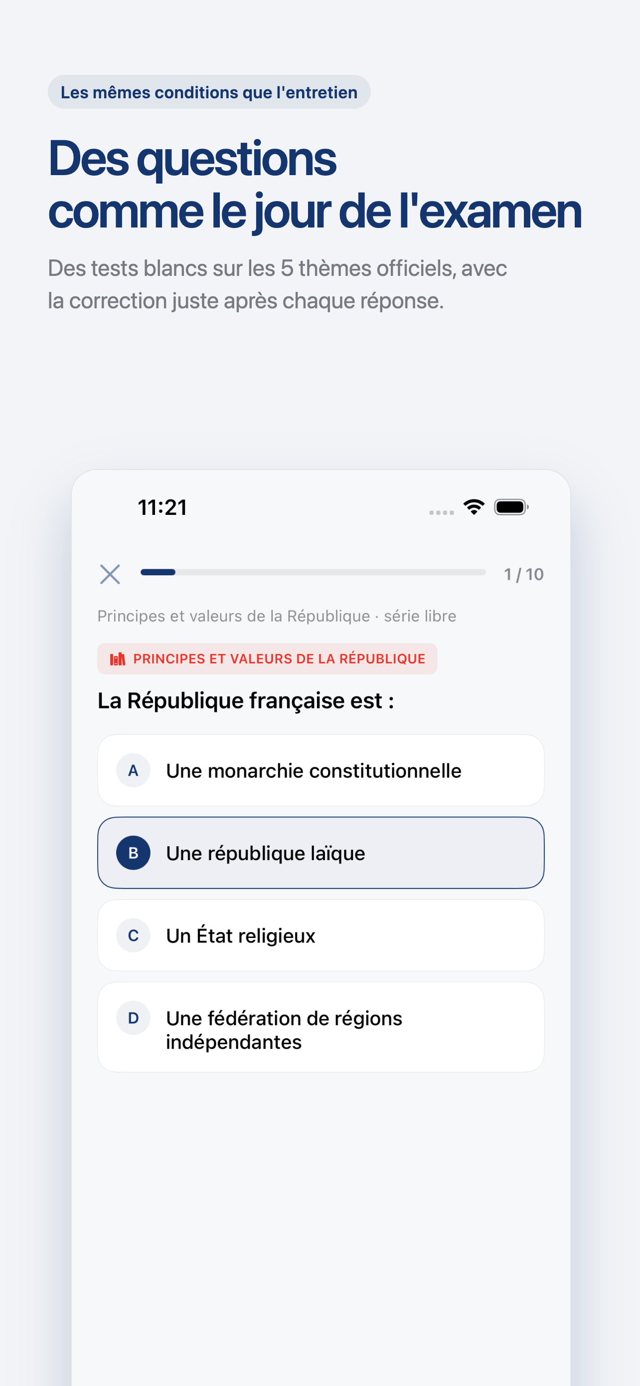 Test Civique 2026 Sans Limites screenshot 2