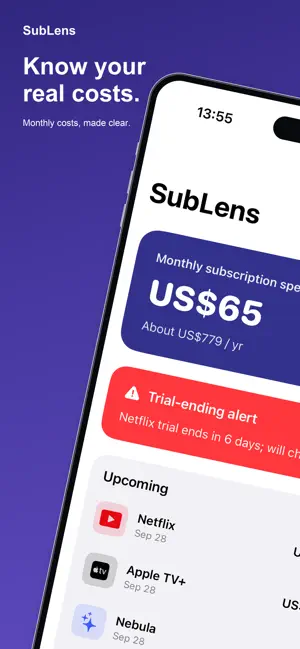 SubLens: Subscription Tracker screenshot 1