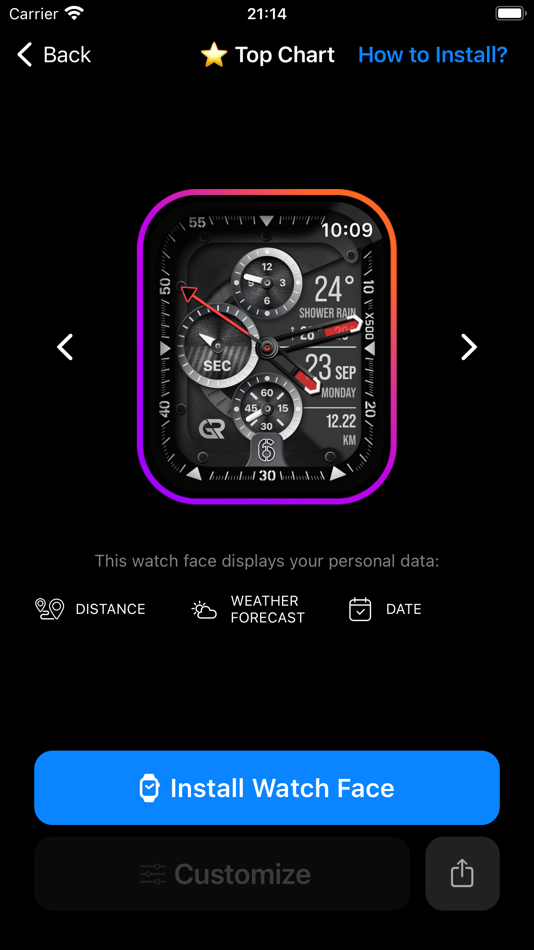 #8. Watch Faces Gallery for iWatch (iOS) Por: Watch Faces Gallery Widgets