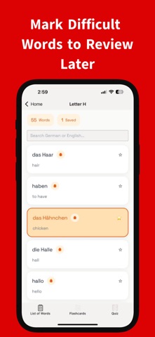 Learn German Vocab A1 A2 B1 iPhone screenshot