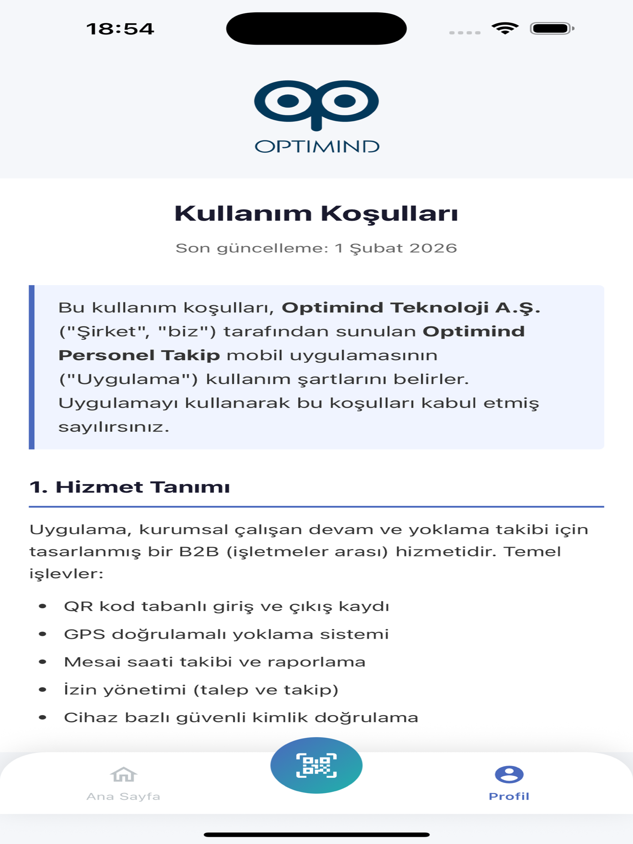 Optimind: QR Takip Sistemi