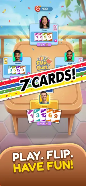 Flip N Bust: Casual Card Game screenshot 1