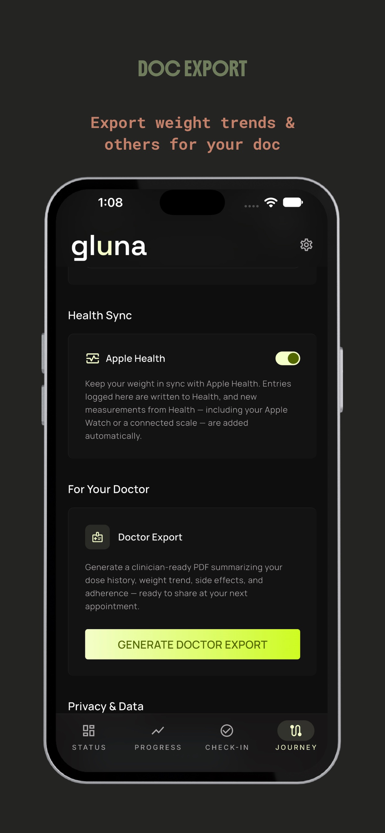 Screenshot 3 of Track My GLP-1 : Gluna