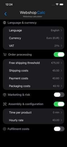WebshopCalc Screenshot 3 of 5