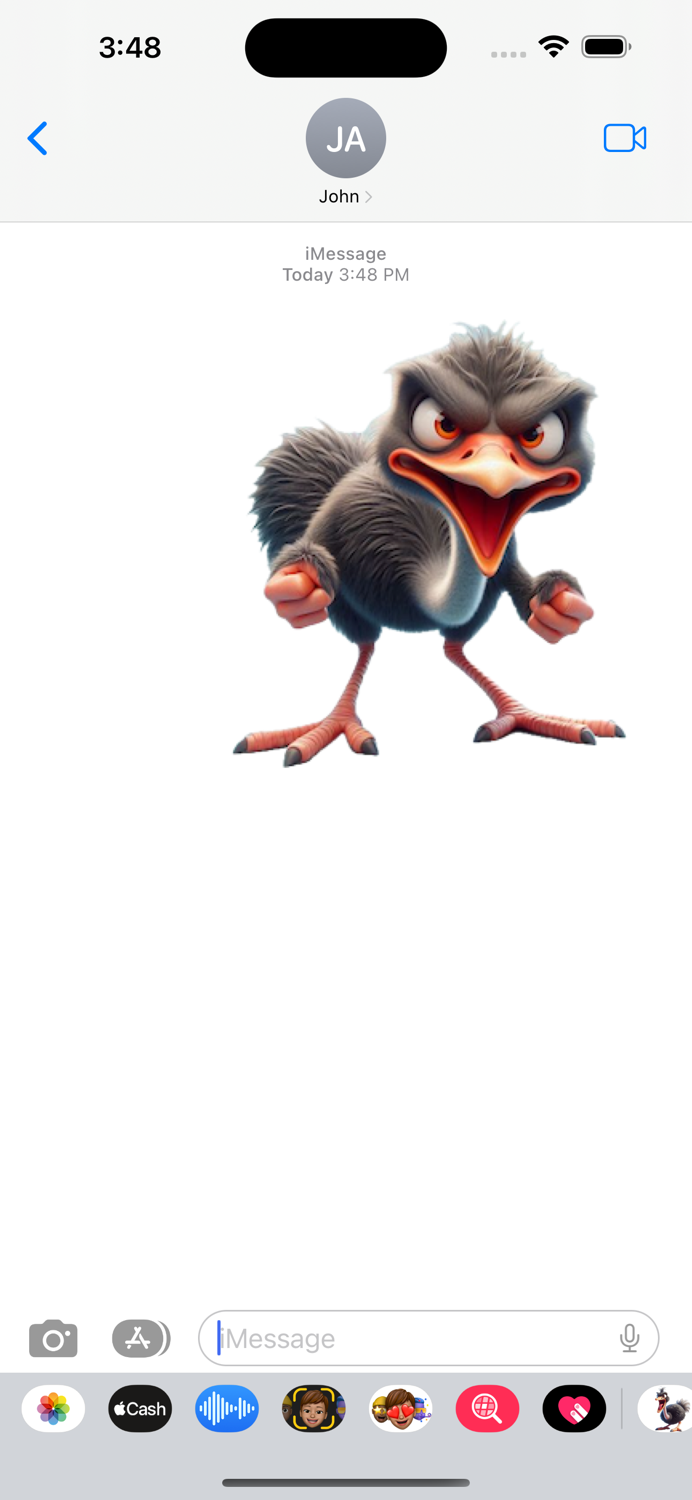 Angry Ostrich Stickers