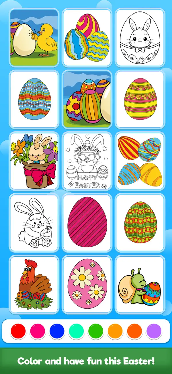 Screenshot #1 pour Coloriages d'oeufs de Pâques p