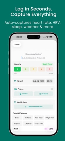 Helix Vault AI: Track Symptoms iPhone screenshot