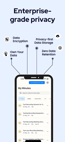 Meeting Log: AI Voice Notes iPhone screenshot