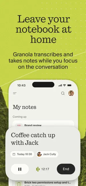 Granola - AI Meeting Notes iPhone screenshot 1