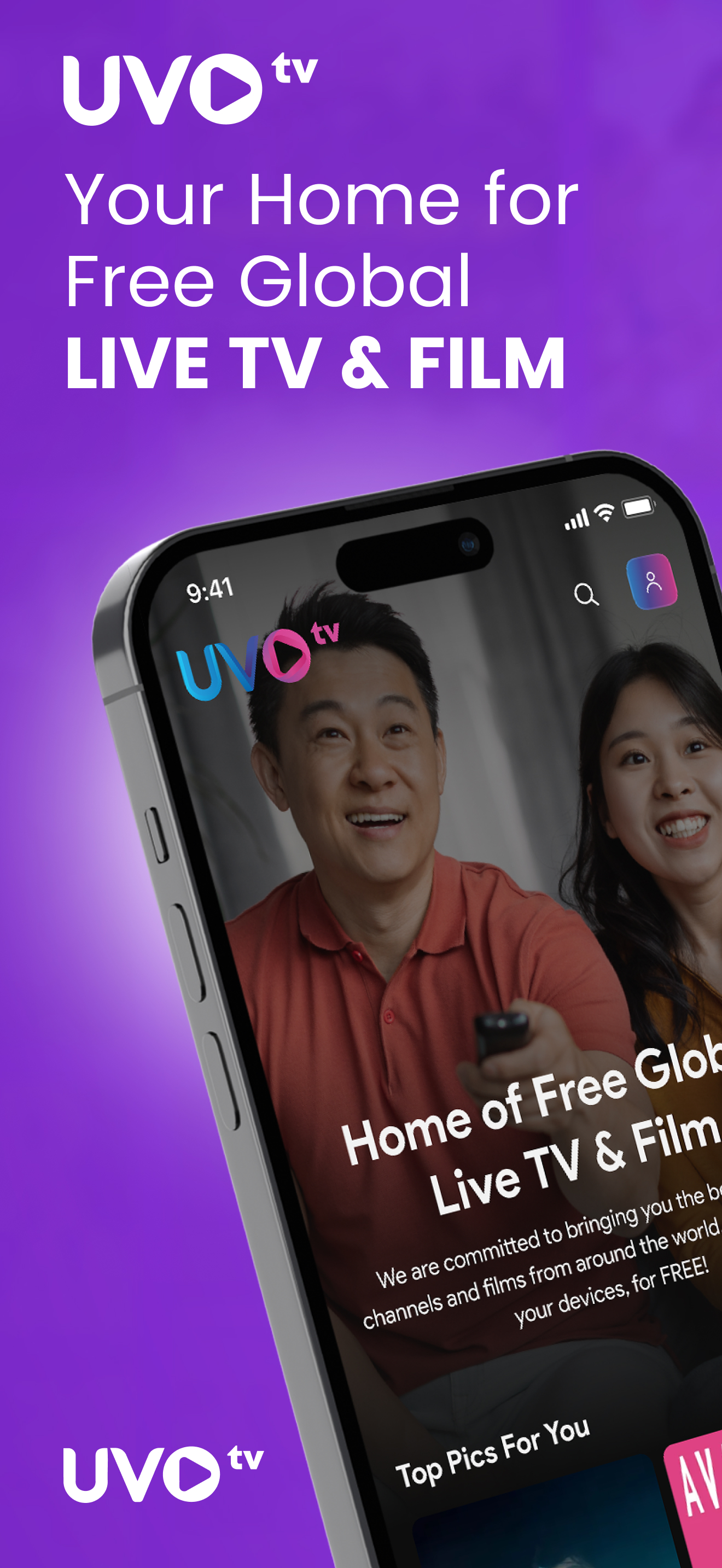 UVOtv: Global Live TV & Film