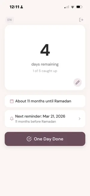 Ramadan Missed Days screenshot 3