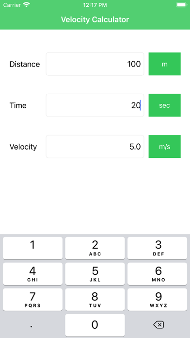 Screenshot #1 pour Velocity Calc and Converter