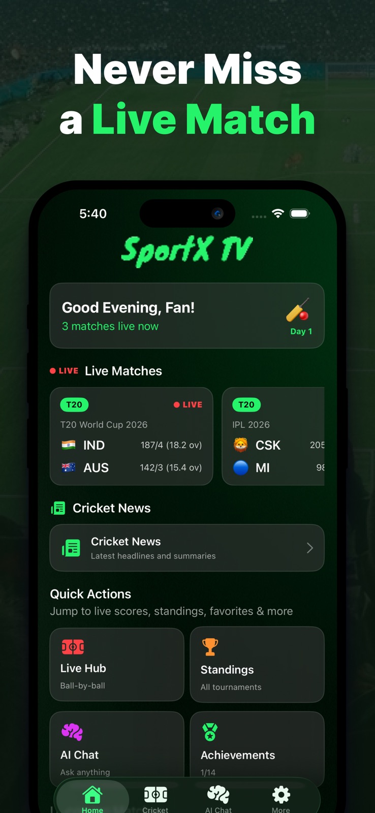 SportX - Live Scores iphone screenshot 3
