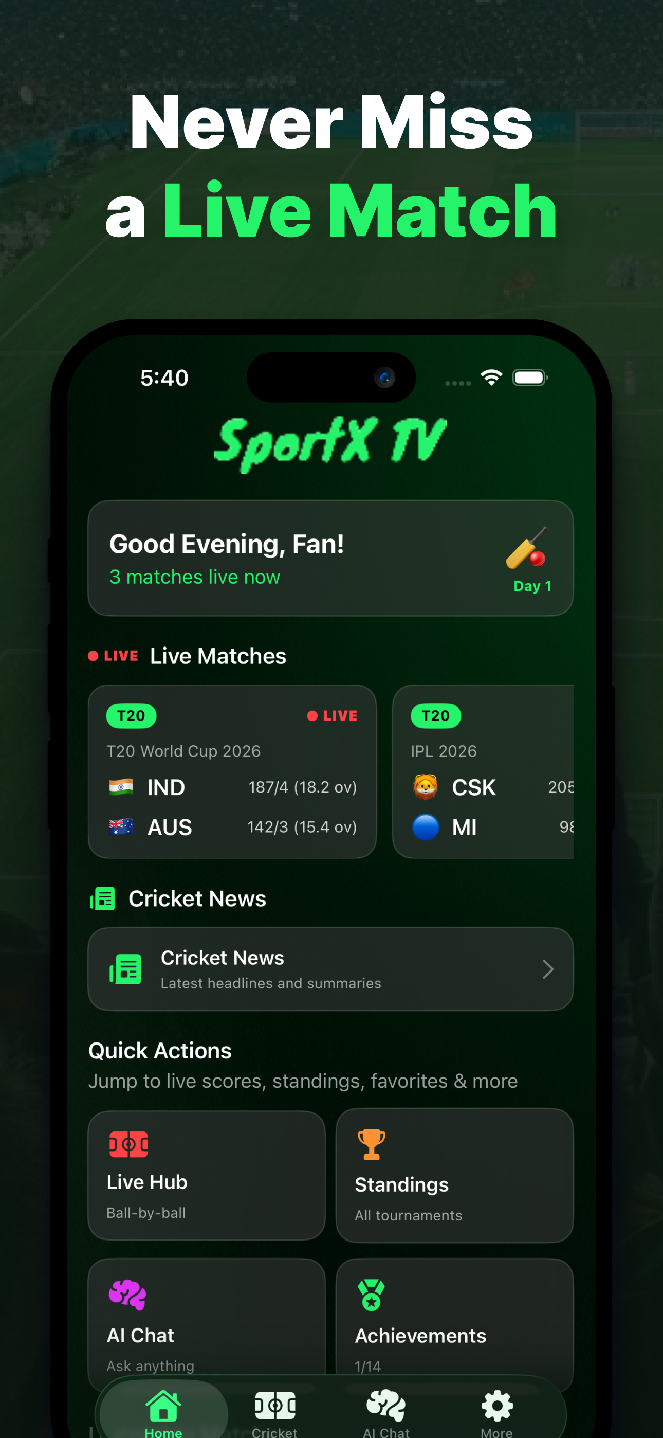 SportX - Live Scores