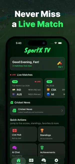 SportX - Live Scores iPhone screenshot 3