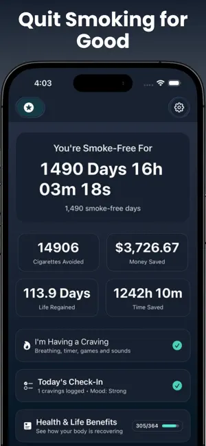 SmokeAway: Quit Smoking Log screenshot 1
