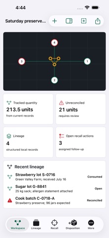 TraceLarder: Batch Recall screenshot