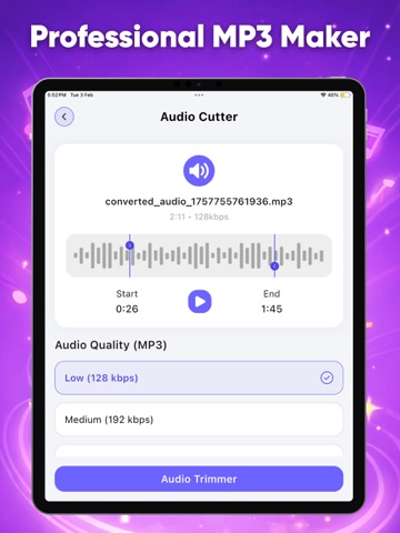 Video to MP3 Converter 2026 iPad screenshot