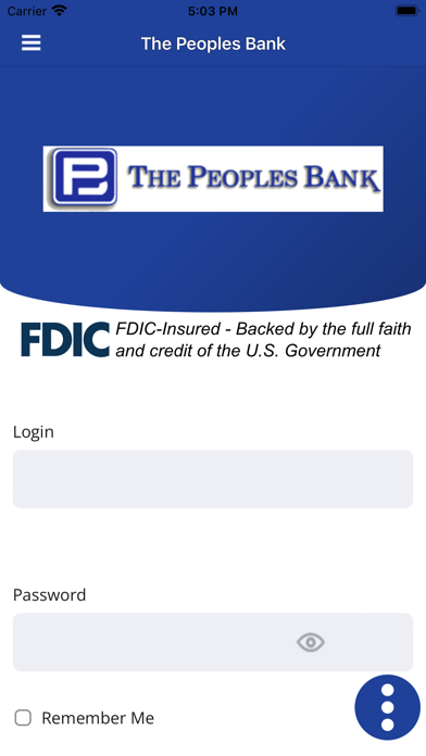 Peoples Bank Mobile Banking Screenshot