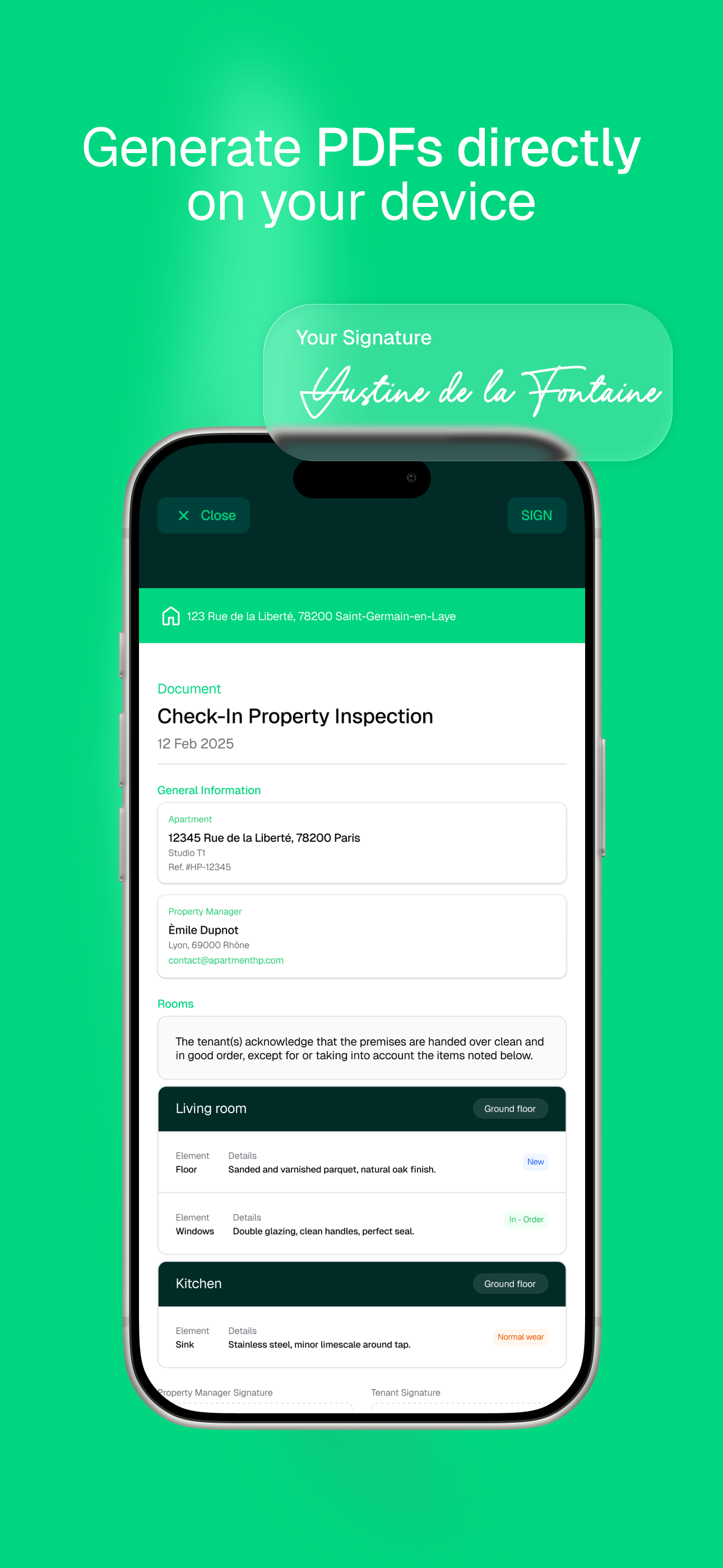 homePad App Rental inspection screenshot 8