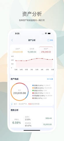 财小蜜-股票/基金/攒金/定期/借贷/人情往来/预算 iPhone screenshot