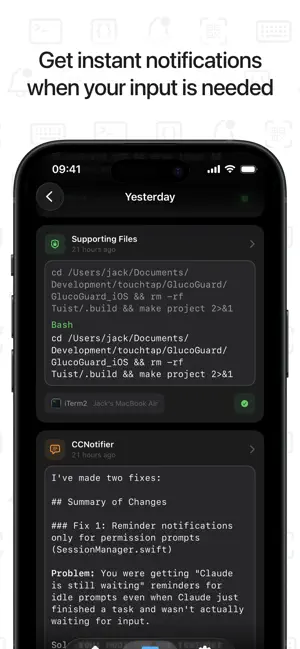 Claude Code Notifier Companion iPhone screenshot 2
