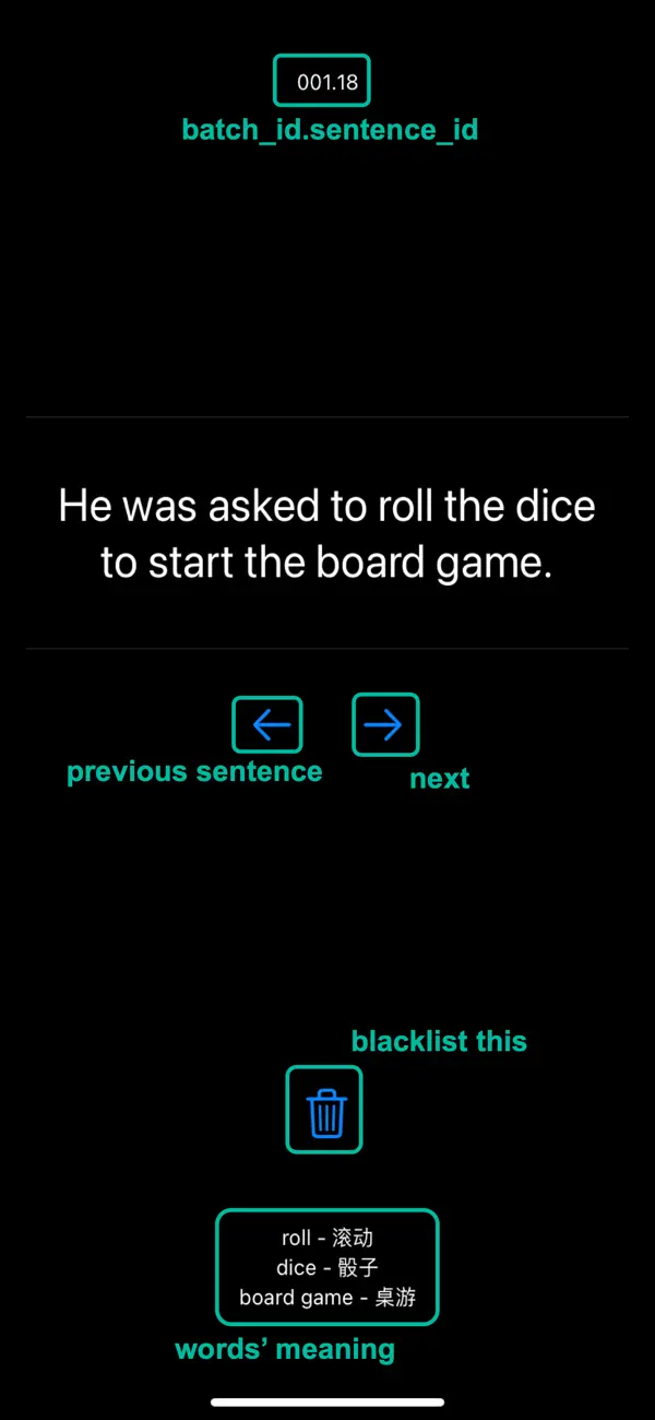 Screenshot #2 pour English Vocabulary Sentences