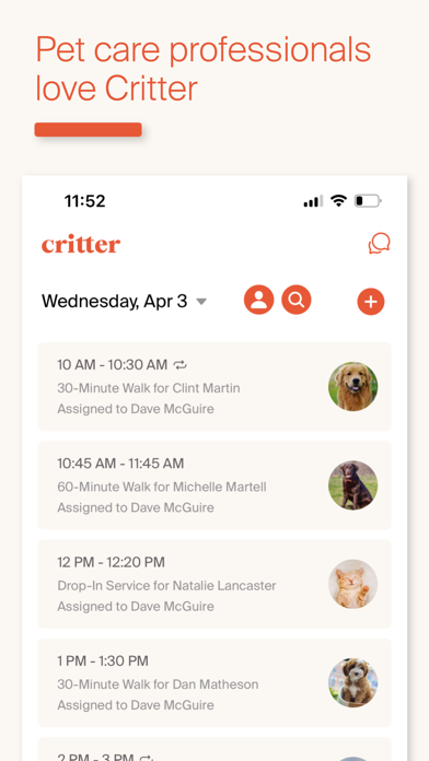 Critter - Pet Owners & Pros Screenshot