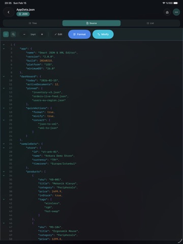 Smart JSON & XML Editor iPad screenshot 4