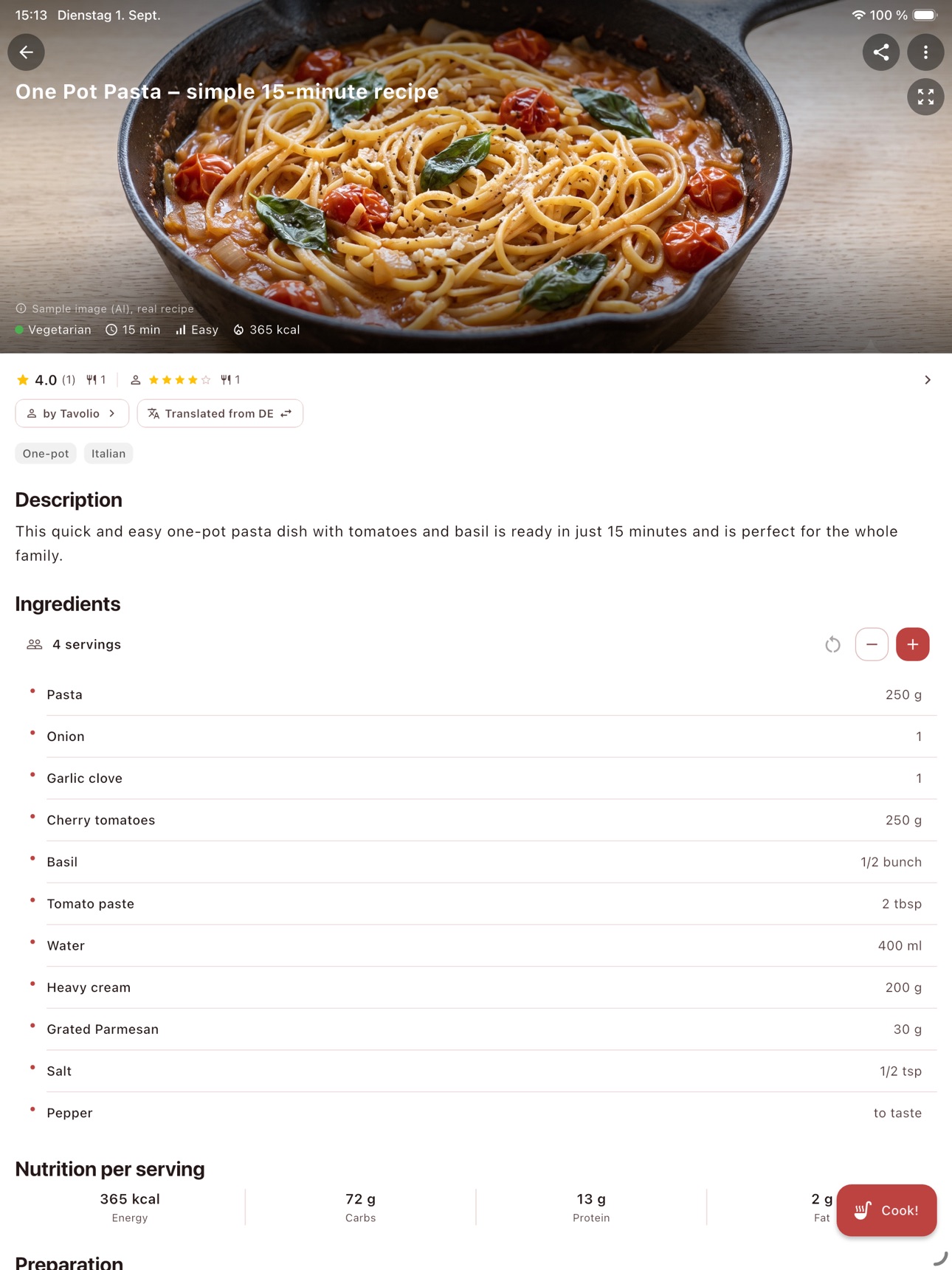 Screenshot 11 of Tavolino Recipes & Cooking App