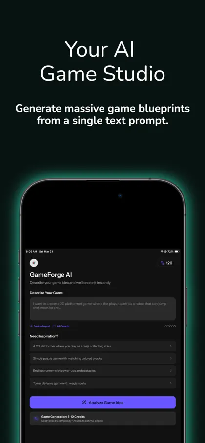 Screenshot 4 von 4 zu GameForge AI: Code & Build