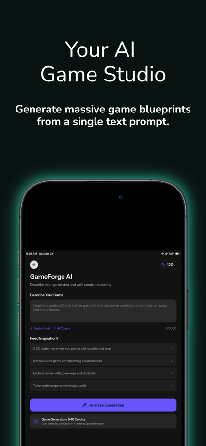 GameForge AI: Code & Build App Store screenshot 4