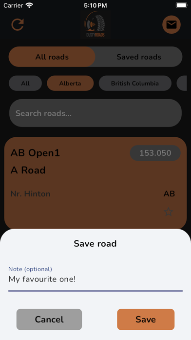 Dusty Roads App