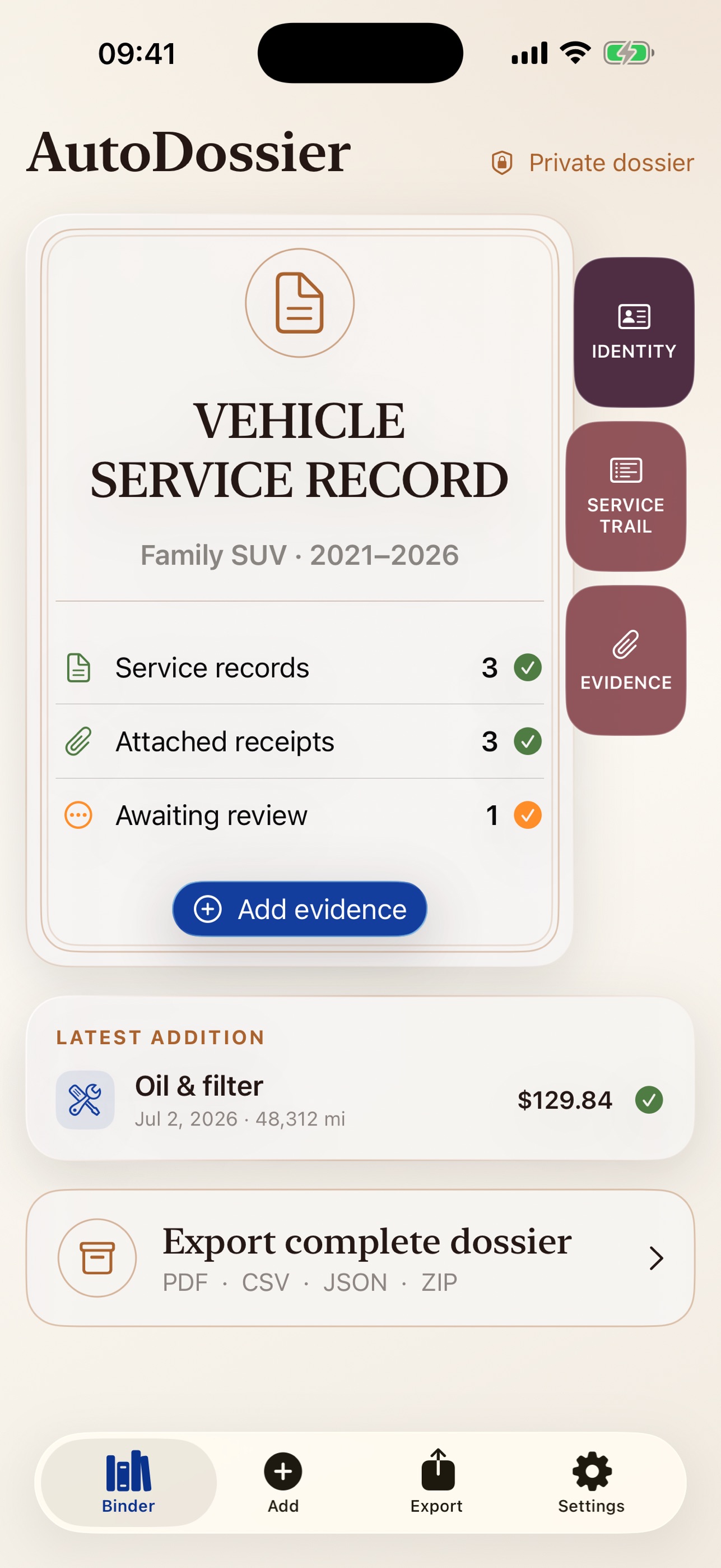 Screenshot 1 of AutoDossier AI
