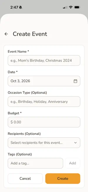 The Giver Gift Tracker screenshot 3