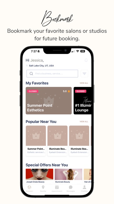 Lellie Beauty Booking Screenshot